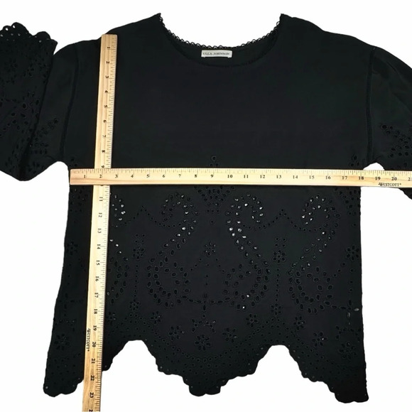 ULLA JOHNSON Althea Black Silk Eyelet Blouse. Quiet Luxury Old Money Size 2 - Picture 12 of 14